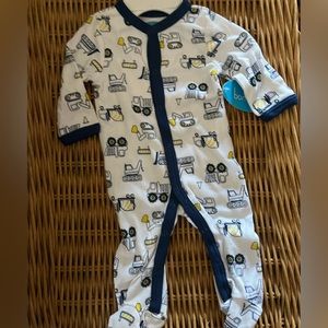 Heavy Equipment Operator ONESIE w/footies in SIZE 0-3 mo  NWT Multi-blue colors